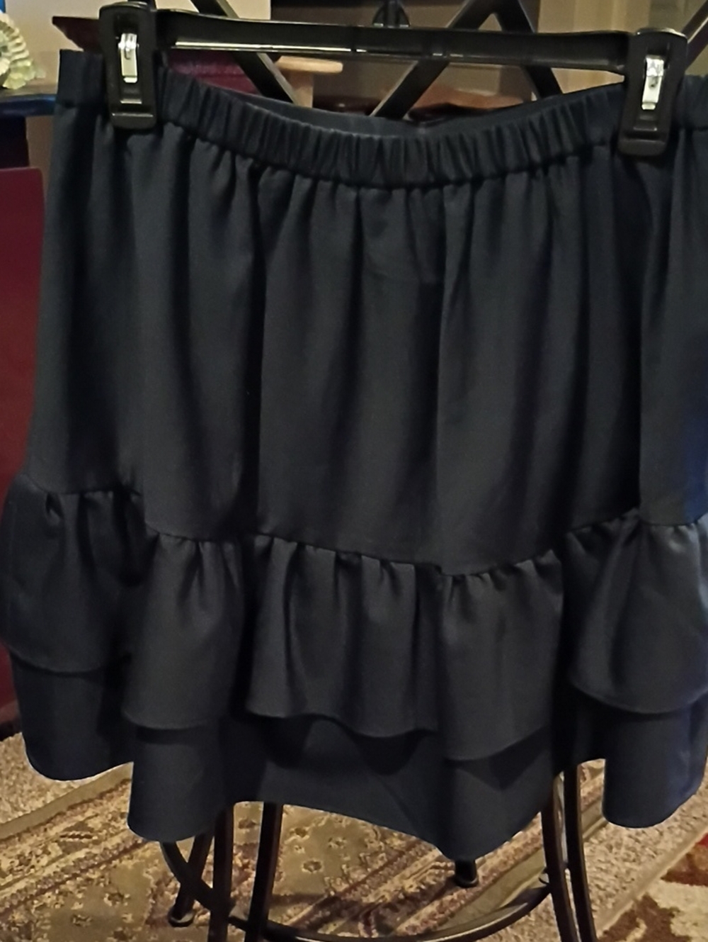 J. Crew Wool Blend Navy Women's Flared Tiered Skirt - Picture 6 of 11